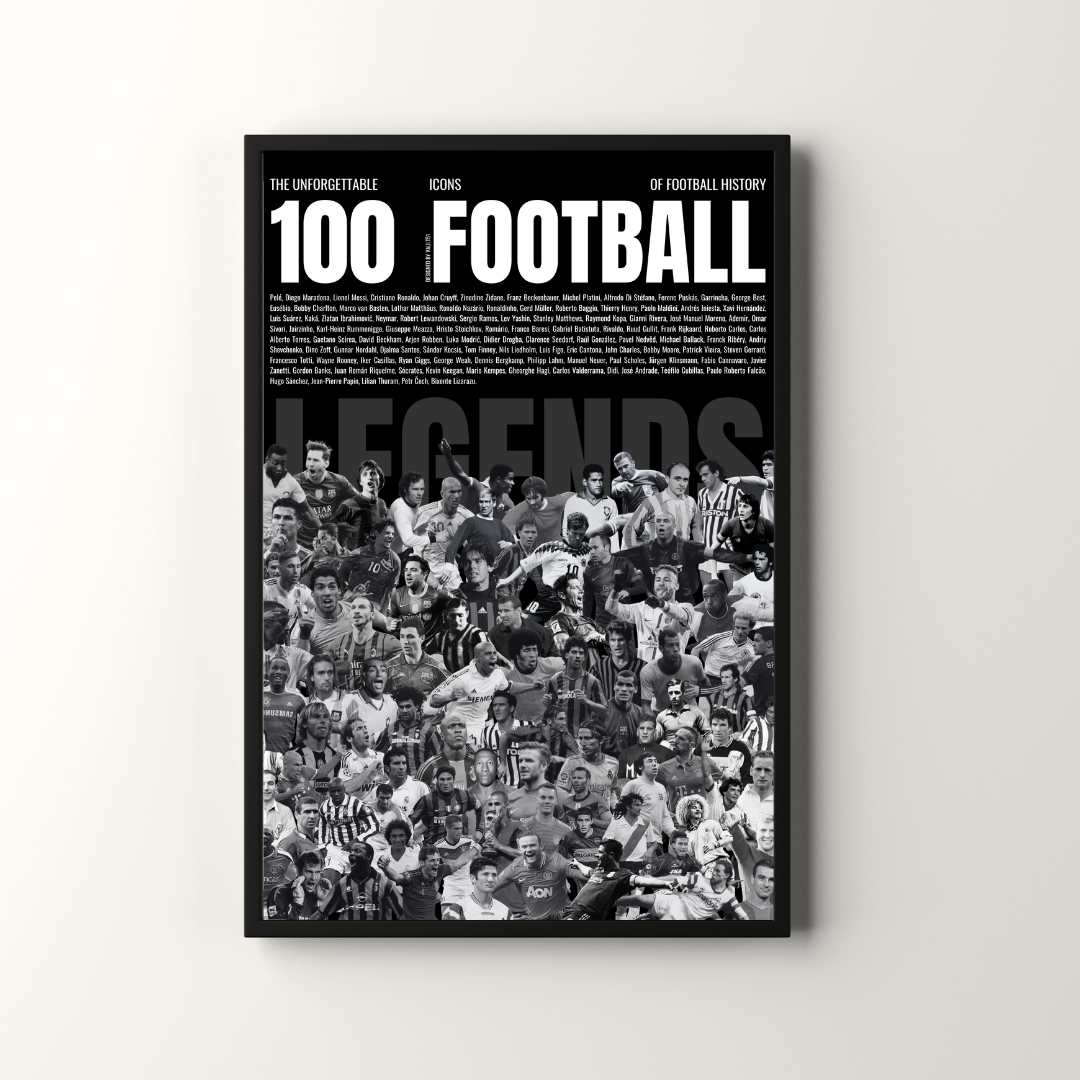 100 Football Legends — The Icons of the Game (Monochrome Edition)