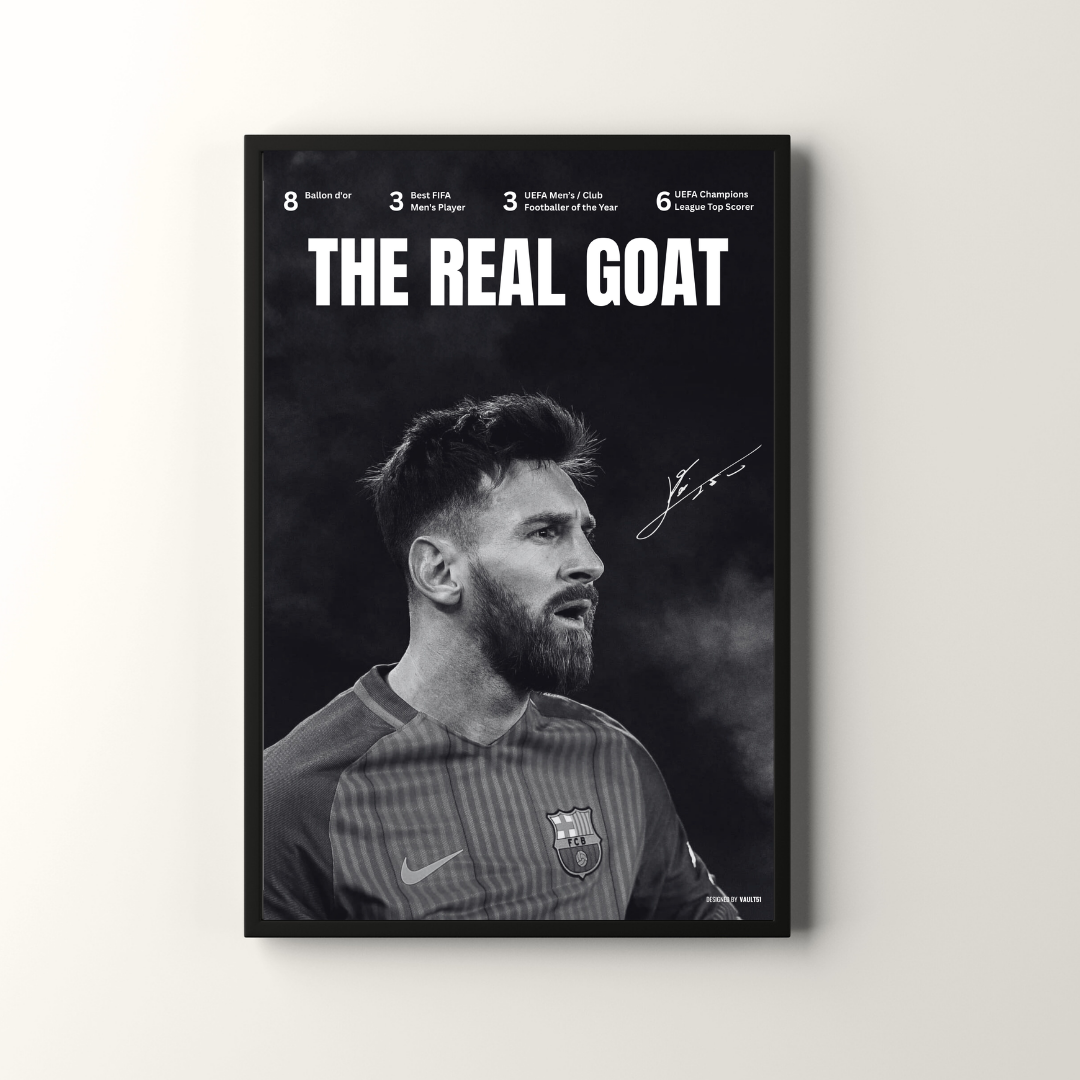 Messi — The Real GOAT (Monochrome Edition)