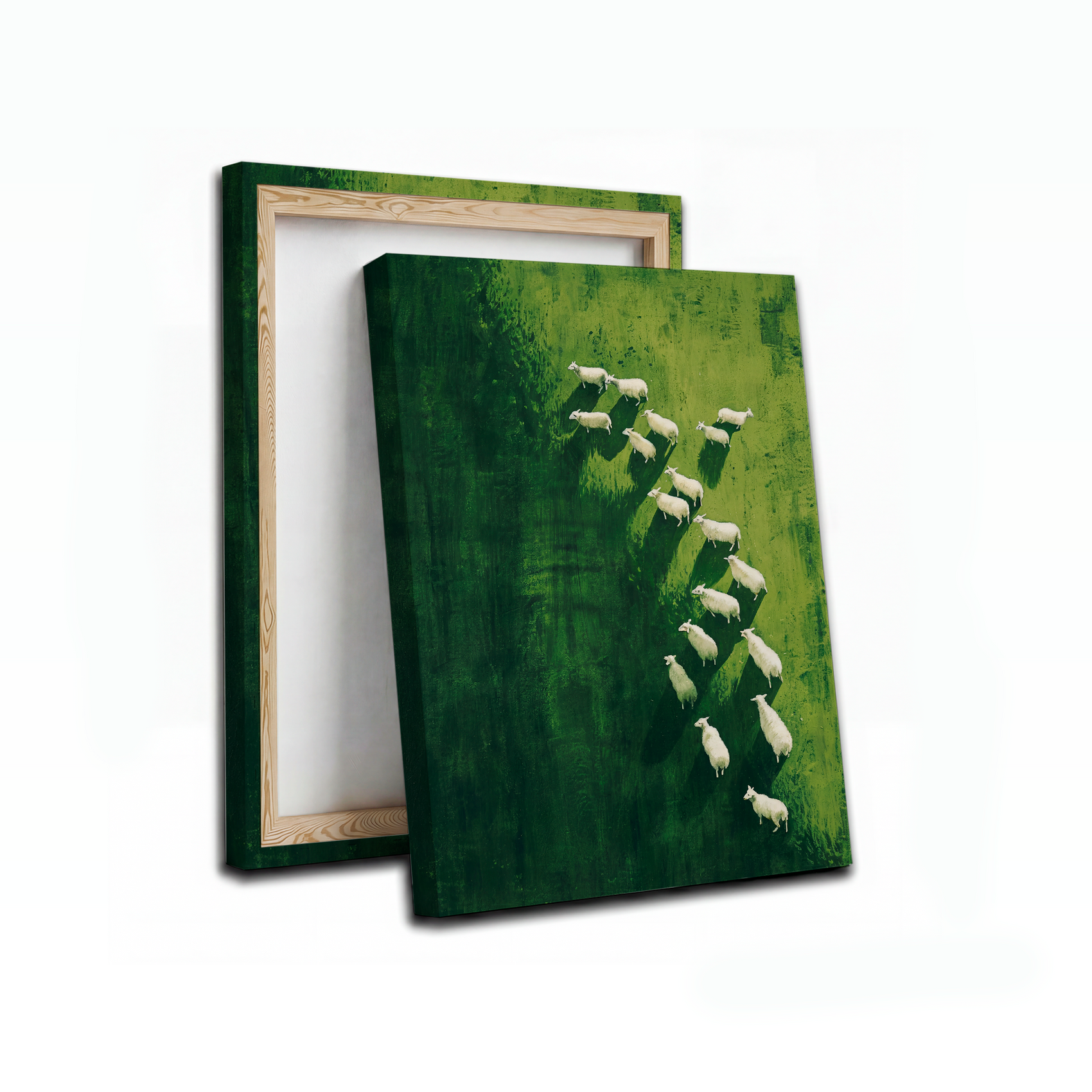 Sheep Aerial Canvas Frame