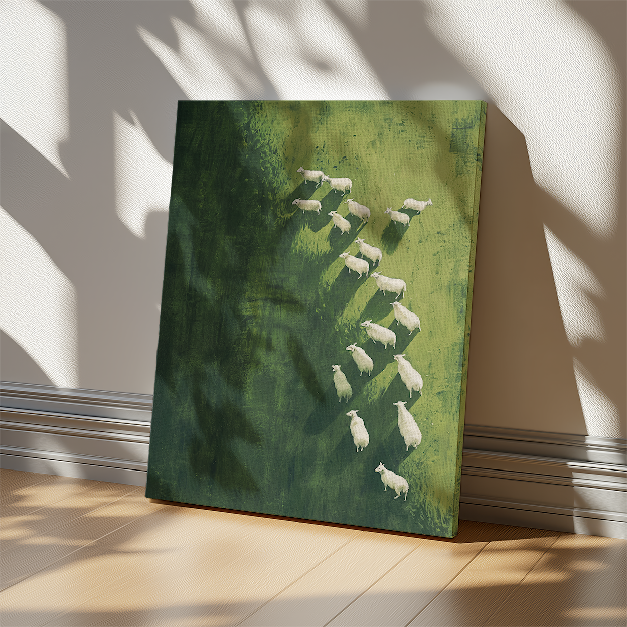 Sheep Aerial Canvas Frame