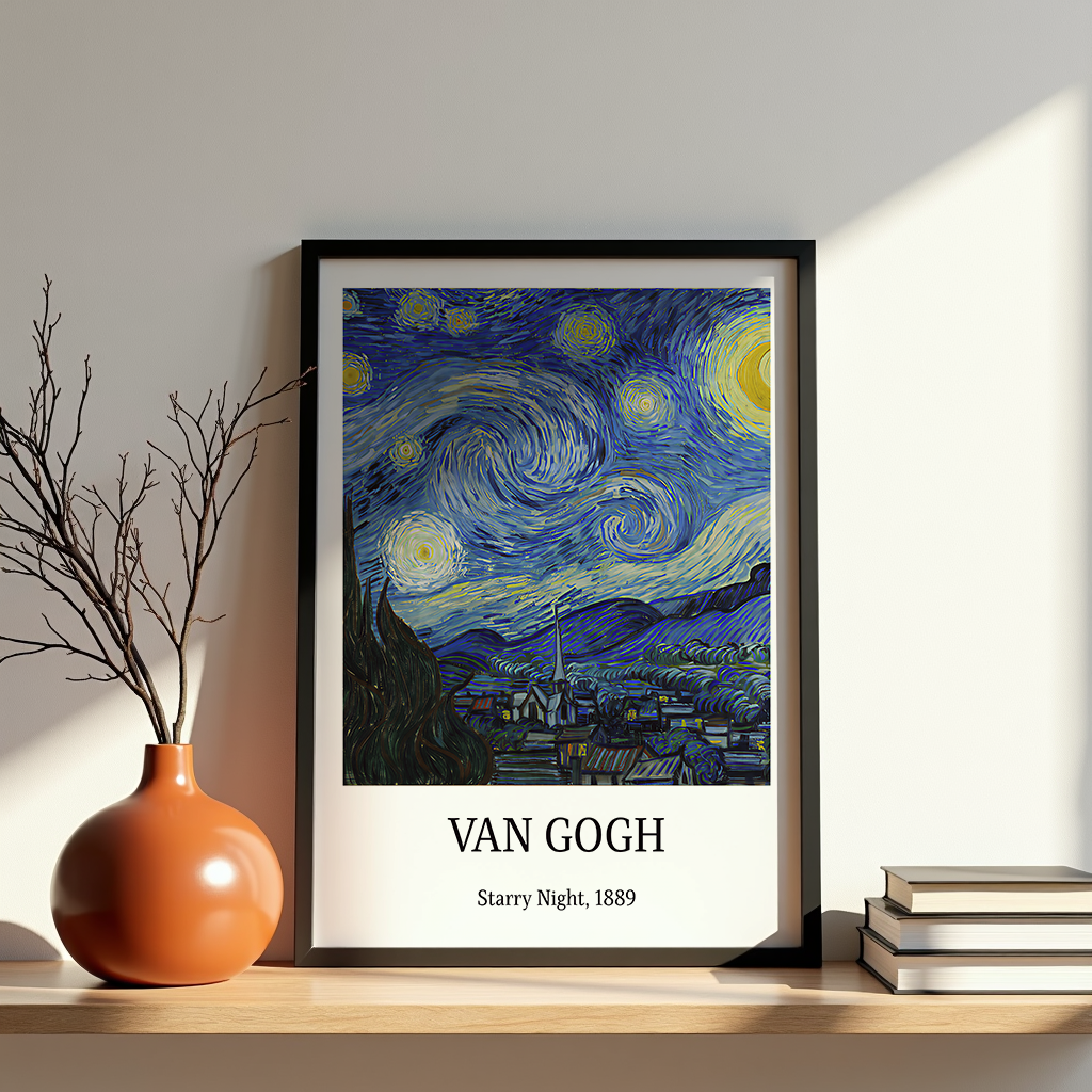 Vincent Van Gogh - Starry Night (1889) Painting Poster