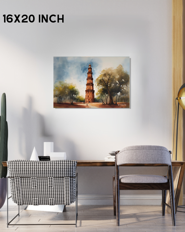 Staircase to History: A Brushstroke Journey through Qutub Minar