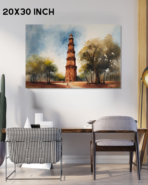 Staircase to History: A Brushstroke Journey through Qutub Minar