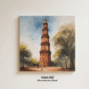 Staircase to History: A Brushstroke Journey through Qutub Minar